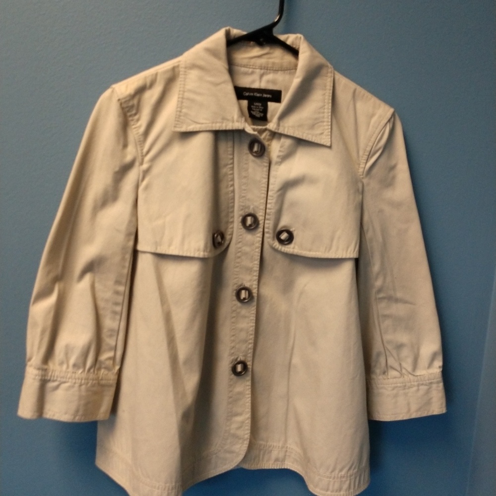 Calven Klein Khaki Blazer Jacket Button Up